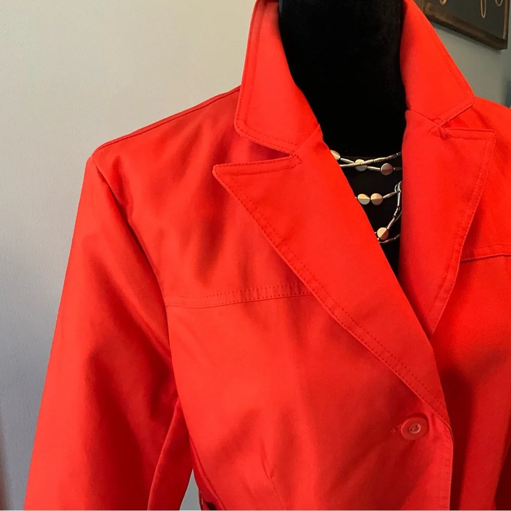 Sz 6-8 NWT Bright Orange Trench Coat Size 6-8 Style & Co. from Macy’s - Picture 4 of 8